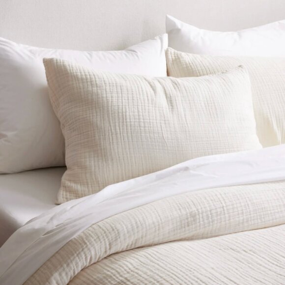 Quince 100% Organic Cotton Luxury Duvet Cover Set King/Cal King Ivory NWOT #6 - Picture 5 of 6